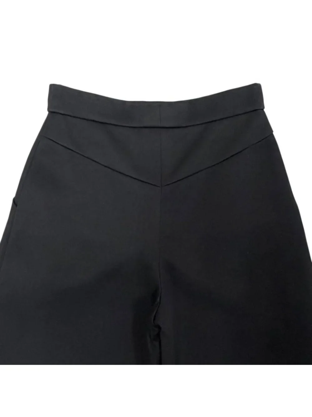 Chanel Cotton 100% CC Logo Anchor Button Wide Pants Black 34
